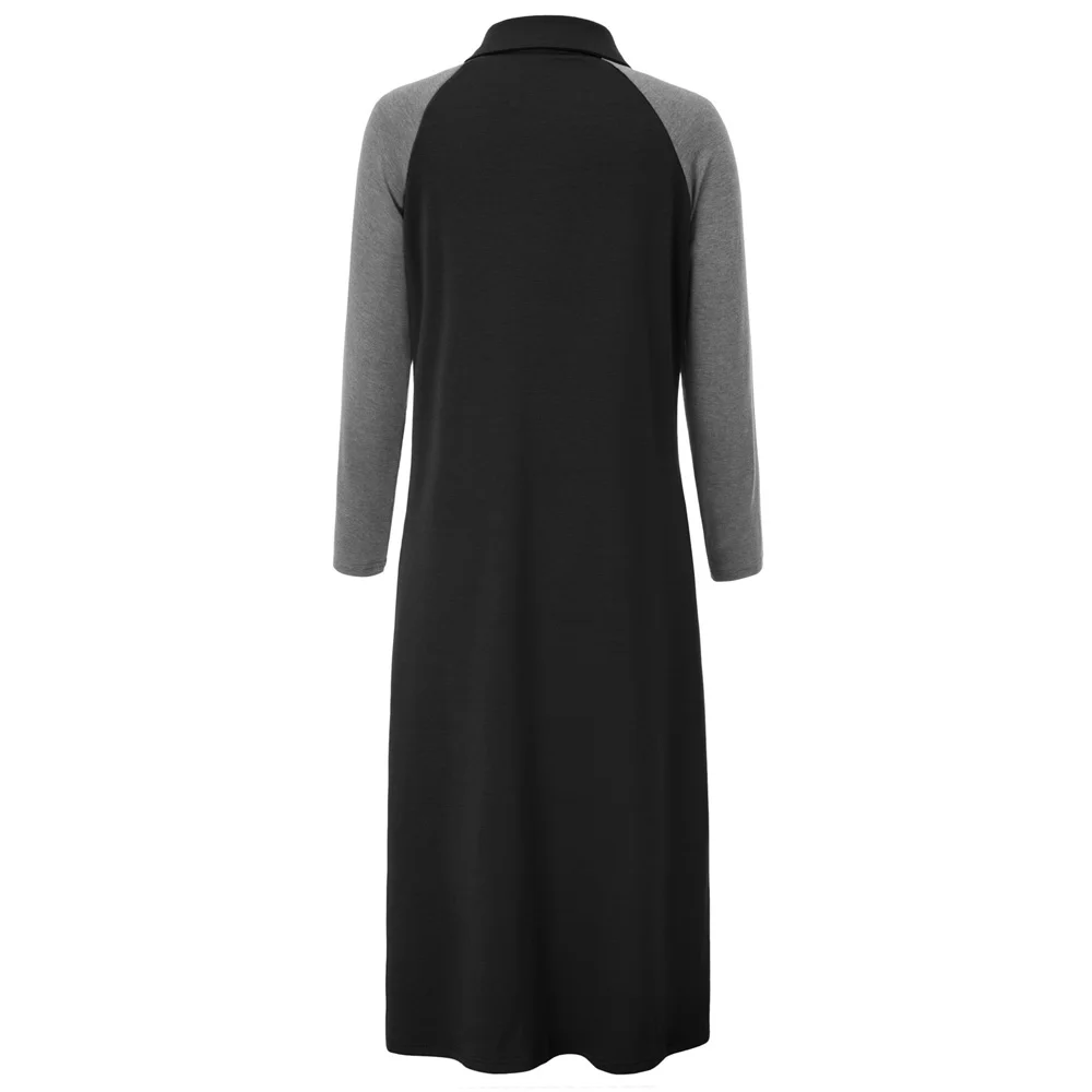 Женская одежда для сна на молнии халат спальни длинный рукав реглан лацкан