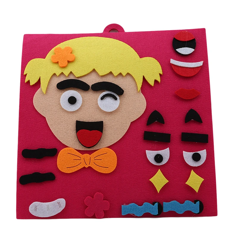

Children Recognition Training Educational Toys DIY Assembling Puzzles Jigsaw One Set 3D Parents and Kids Five Sense Organs