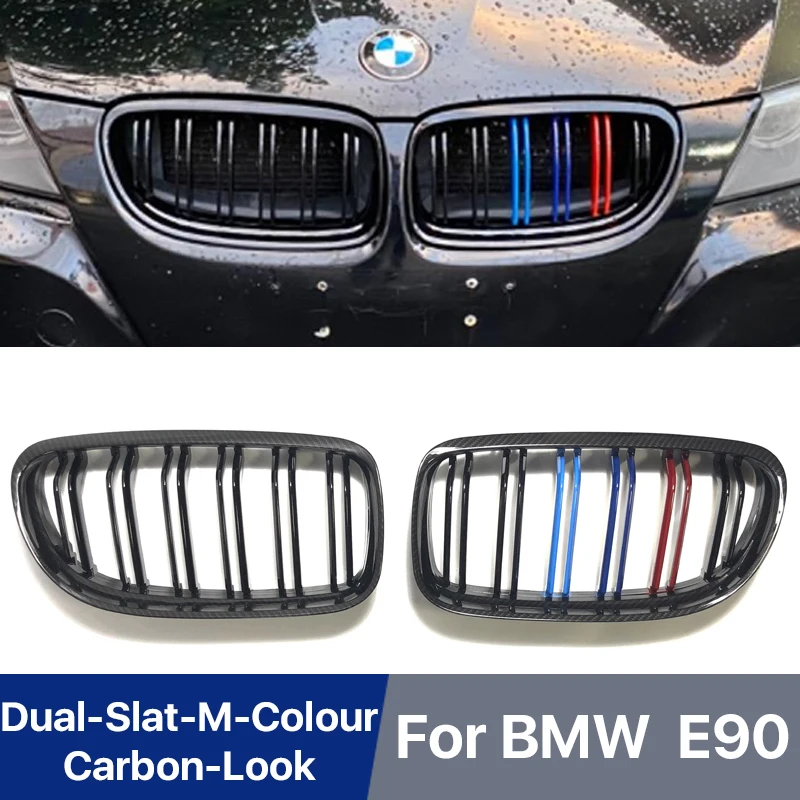Передний бампер Kindey двойная планка угольный вид M Стиль решетка для BMW 3-Series M3 E90 LCI