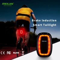 meilan x6 bike brake light smart tail lamp usb rechargeable waterproof cycling brake safety warnin led taillight