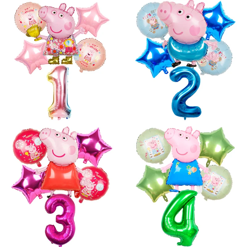 Воздушные шары в виде Свинки Пеппы Мультяшные фигурки для будущей матери