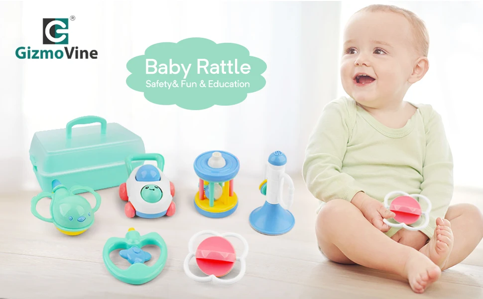 6 шт. детские погремушки игрушки Новорожденные ручные колокольчики 0 12 месяцев