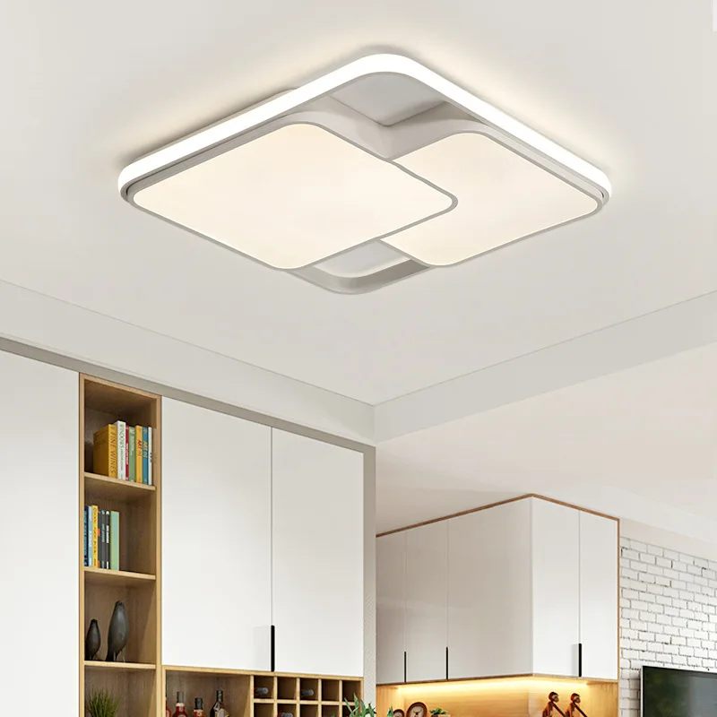 Прямоугольная/квадратная современная светодиодная Люстра для гостиной спальни