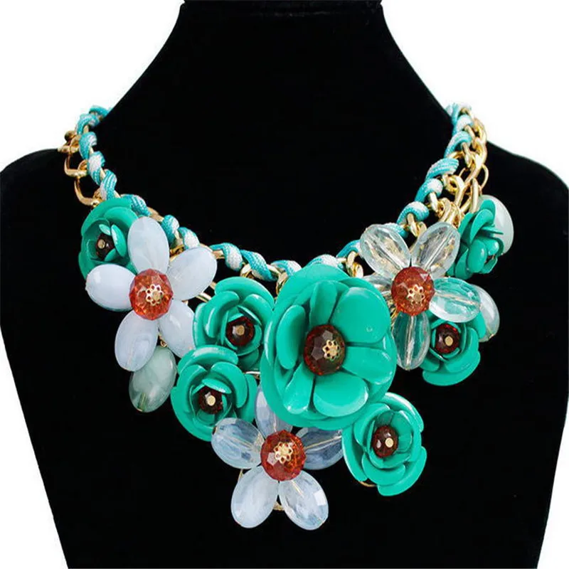 Модное ювелирное изделие богемное для отдыха с большим цветком плетеное