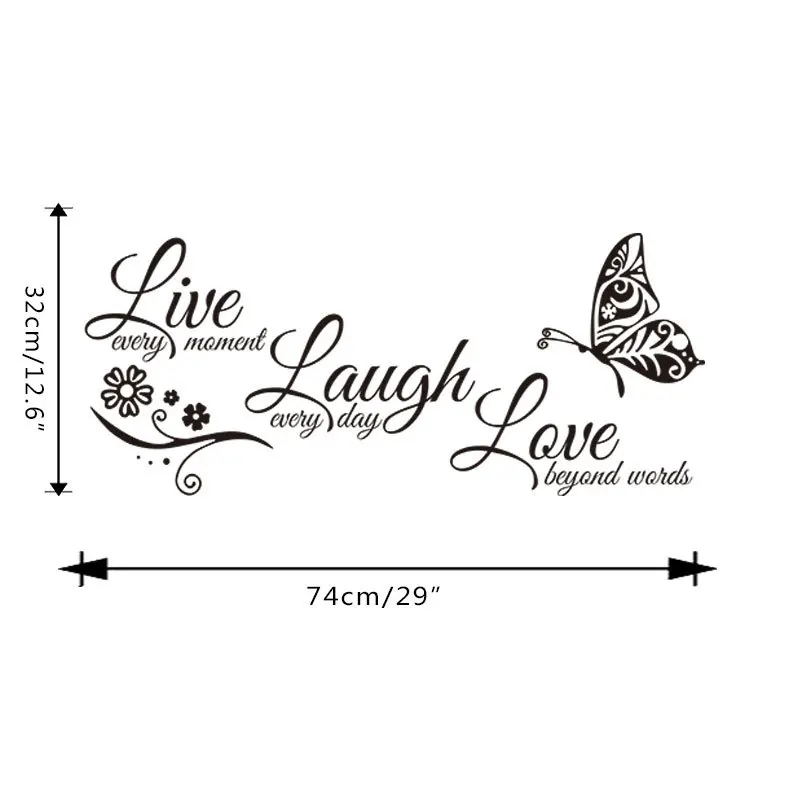 

live love laugh wall stickers home decorations living room design home decoration sticker 3d removable vinyl wall dec
