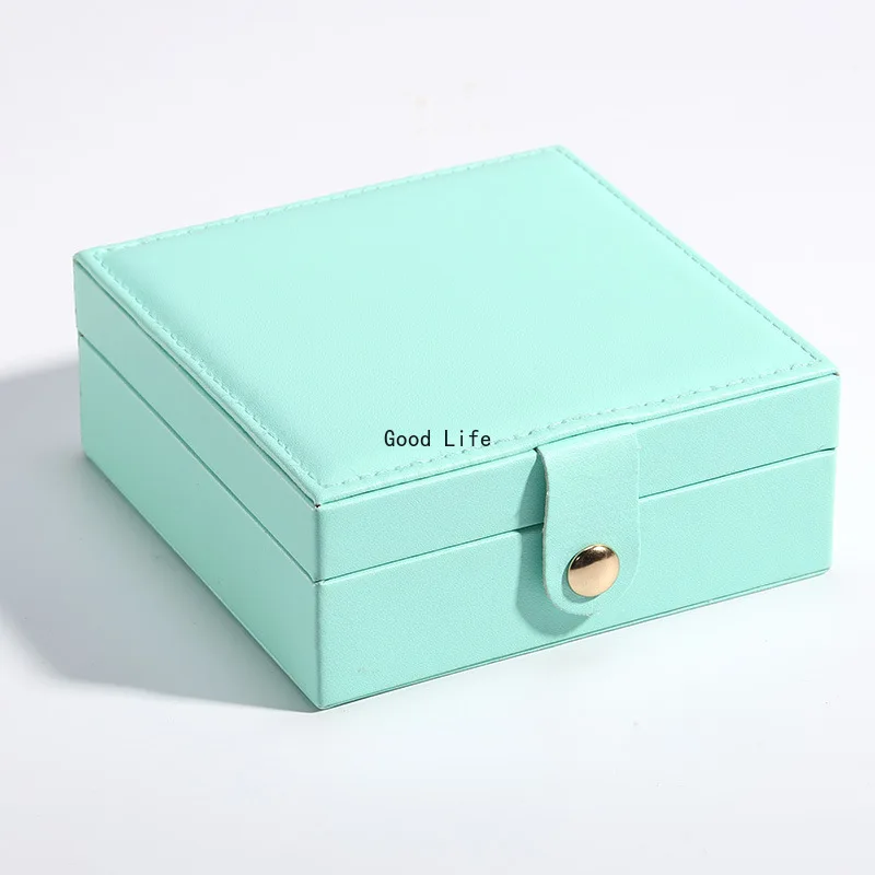 

12x12CM Female Portable Fashion Jewelry Box Korean Simple Earrings Ring Hand Jewelry Display Case
