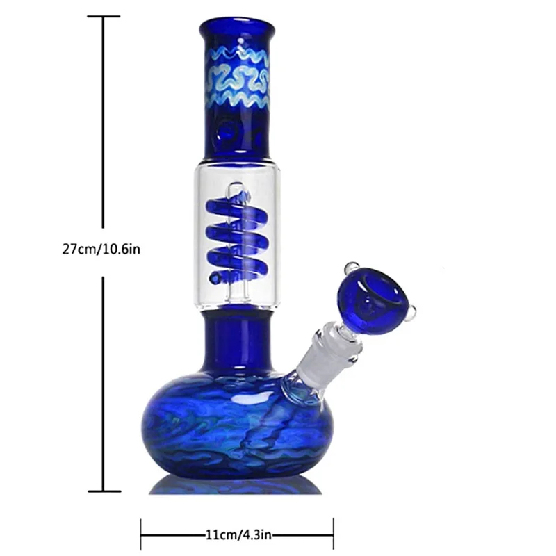 

Water Ripple Glass Hookah Shisha Smoking Product Detachable 10" Blue Glass Vase for Home Decor Customizable Hookah Pipe Fittings