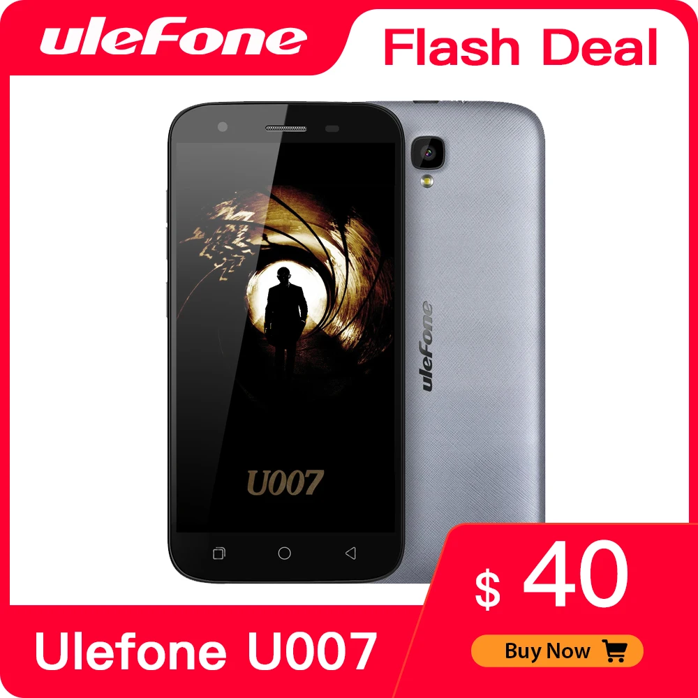 Ulefone U007 мобильный телефон 5 дюймов HD 1280x720 MT6580A четырехъядерный Android 1 Гб RAM 8 ROM 8MP CAM