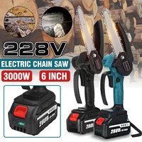 3000w 6 inch 288v portable efficient electric chain saw with 12pc lithium battery woodworking pruning one handed garden tool
