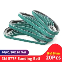 20pcs za 577f 33010mm sanding belt for metal abrasive band grinder optional mini size 40 60 80 120 for knife grinding