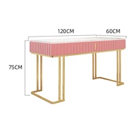 120cm nordic style manicure tables marble top simplity light luxury nail desks iron phnom penh feet furnitures customizable