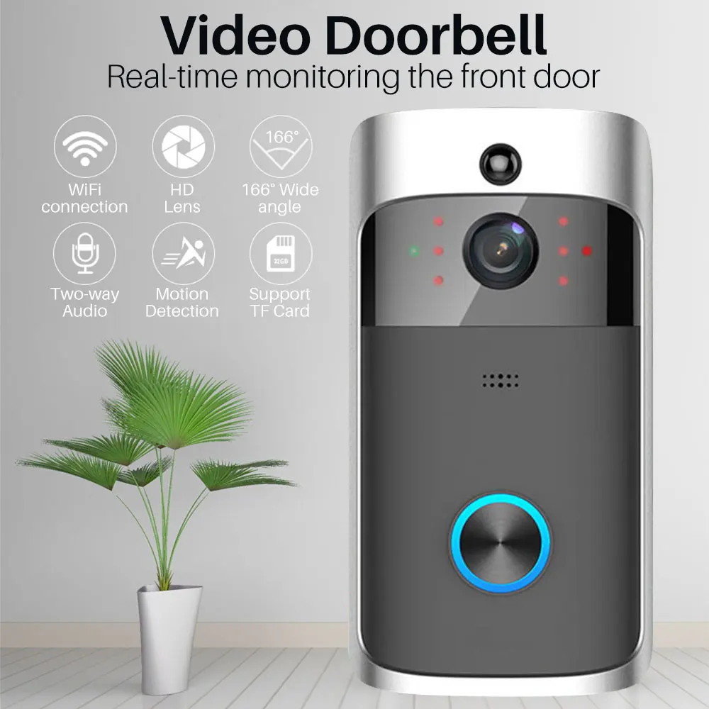 Умный видео дверной звонок WiFi двухсторонний аудио беспроводной ip-камера для