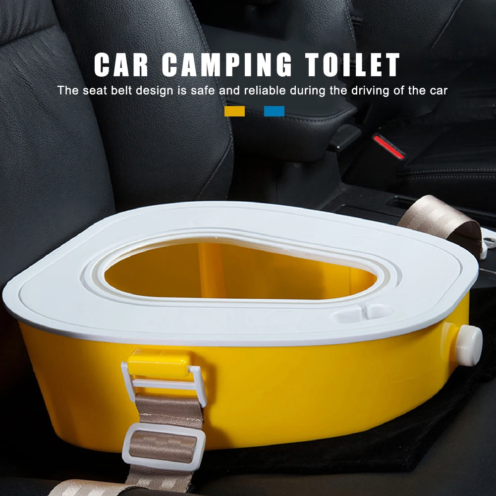 

Portable Camping Toilet Car Commode for Travel Hiking Long Trips Traffic Mobile Commode Toilet Seat With10 Replacement Bag