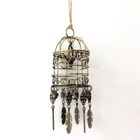 mini bird cage car home decoration hanging ornament bedside decor for wall room wind chime bells