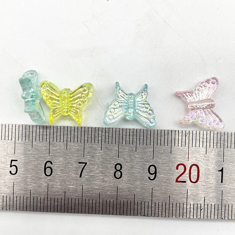 

30pcs 15mm Colour AB Butterfly Shape Acrylic Beads Loose Spacer Beads for Jewelry Makeing DIY Accessories