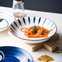 tableware 8inch japanese ceramic round dish home breakfast plate pasta dessert steak western dish hand painted simple decoration