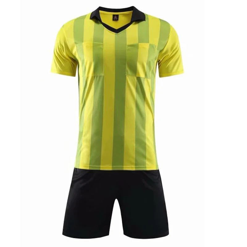 Мужской красный футбольный арбитр с коротким рукавом взрослый зеленый цвет