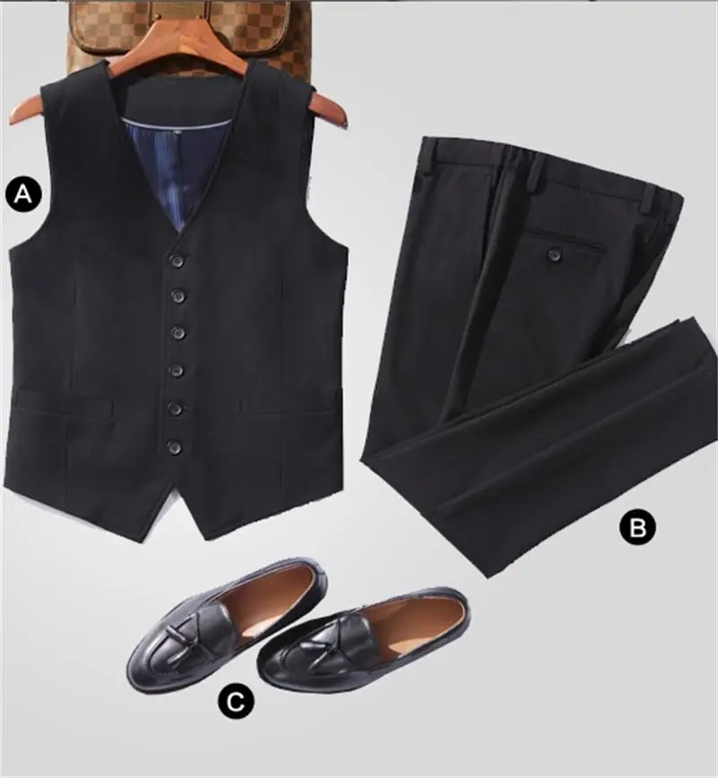 Мужской облегающий жилет весна и осень 2021 однобортный черный короткий в уличном