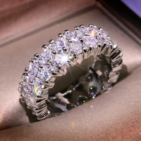 big bling zircon stone silver color rings for women wedding engagement fashion jewelry s925 silver 2020 new