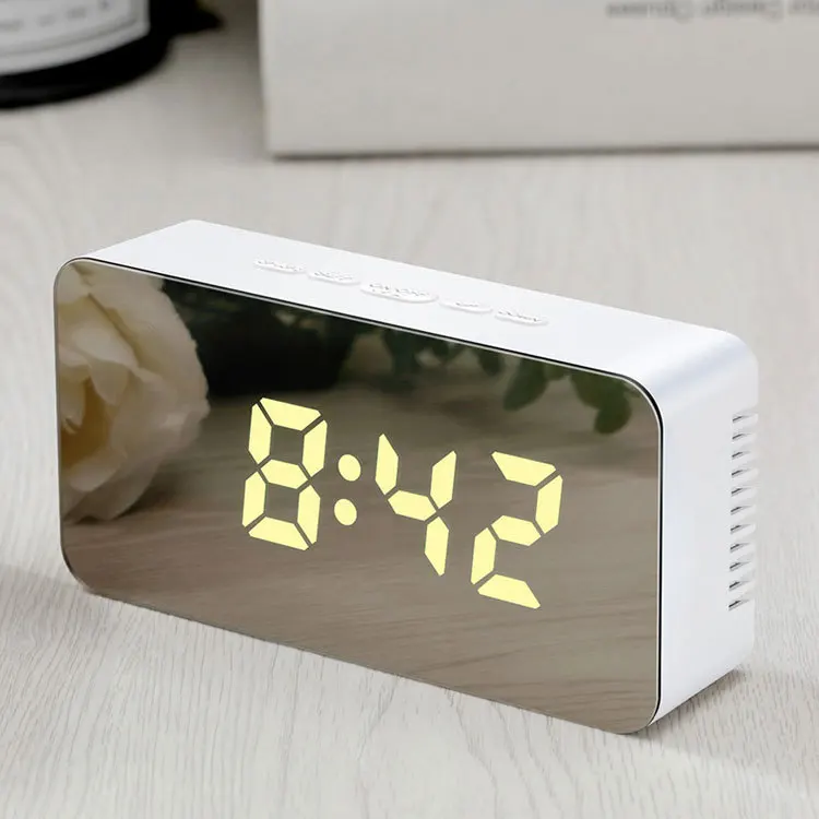 Многофункциональный зеркальный электронный будильник светодиодное