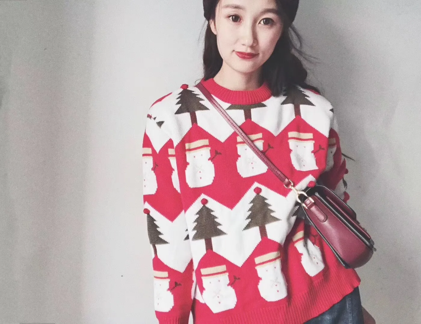 New Autumn and Winter Cotton Knit Christmas Sweater Mommy and Me Clothes Family Matching Clothes