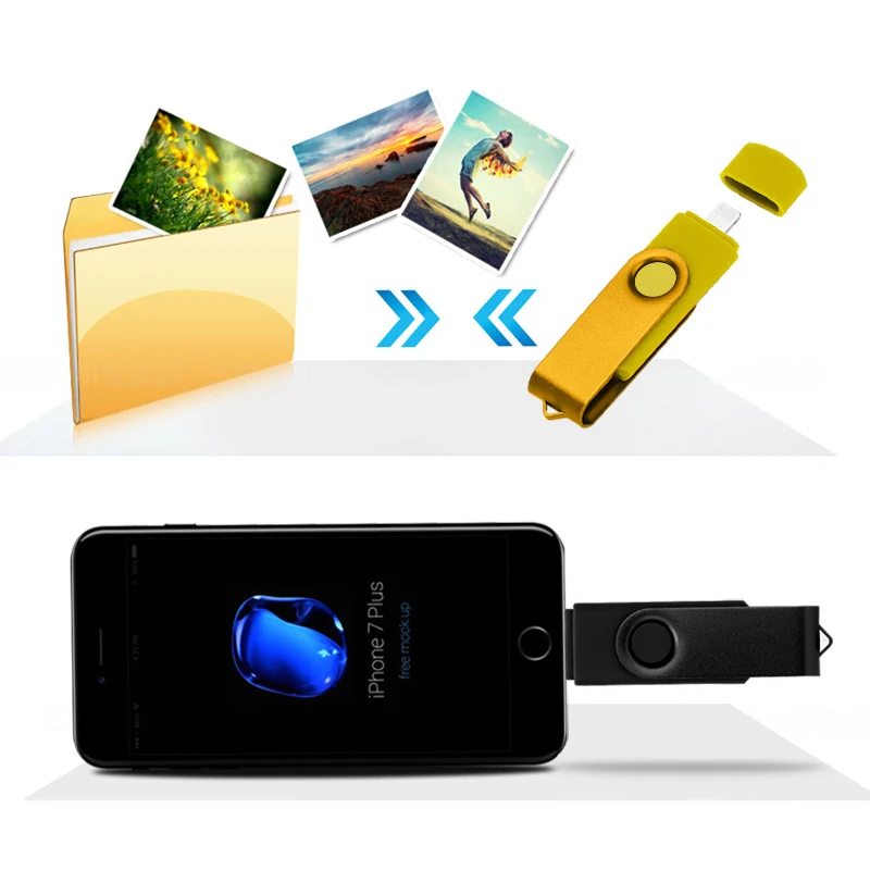 Флеш накопитель Lightning 3 в 1 128 ГБ 64 OTG Micro USB 32 16 4 8 256 ГБ|USB флэш-накопители| |