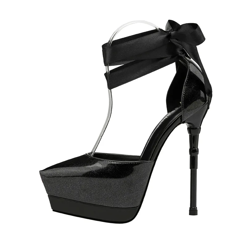 

after shoes single shoes night club sexy waterproof table with slim heels