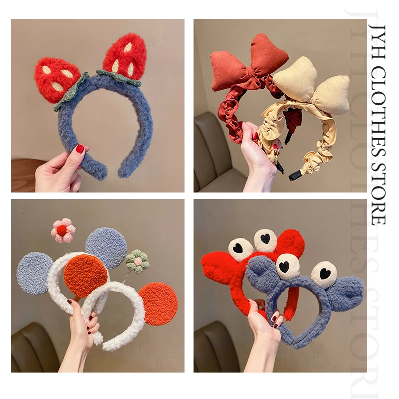 

Повязка на голову с кроличьими ушками для девочек, милая мультяшная кукла, детский головной убор, реквизит для фото, обруч для волос для вече...