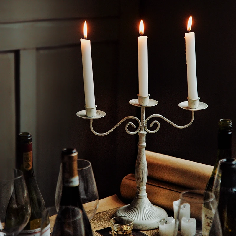 

European Style Iron Candle Holder Dinner Table Romantic Candle Holders Elegant Simple Wedding Portavelas Home Decoration DG50ZT