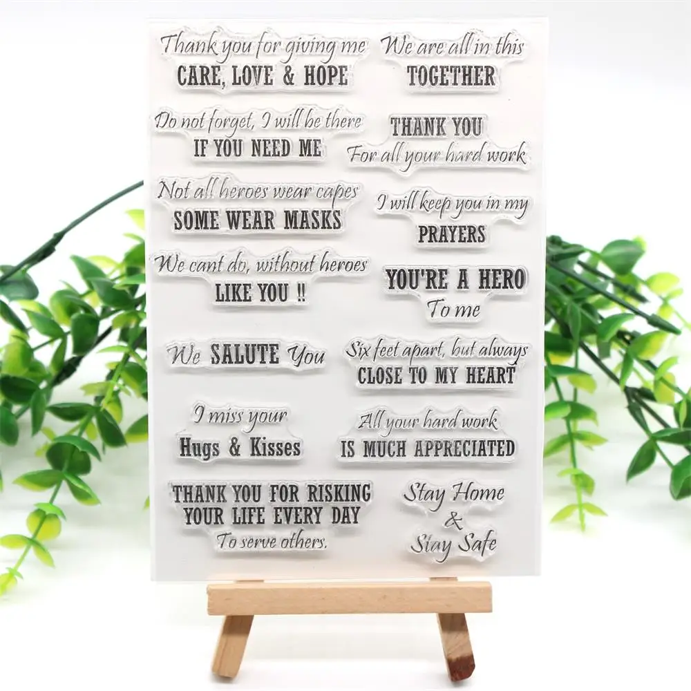 

KSCRAFT Caring Sentiments Transparent Clear Silicone Stamps for DIY Scrapbooking/Card Making/Kids Crafts Fun Decoration