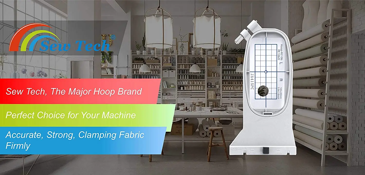 

Sew Tech RE10B Embroidery Hoop for Janome MC 500E 400E 550E Memory Craft Elna Expressive 830 etc, Sewing and Embroidery Machine