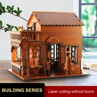 3d wooden puzzle toys jigsaw architecture diy house villa kids boys girls educational music box house paper puzzle for children