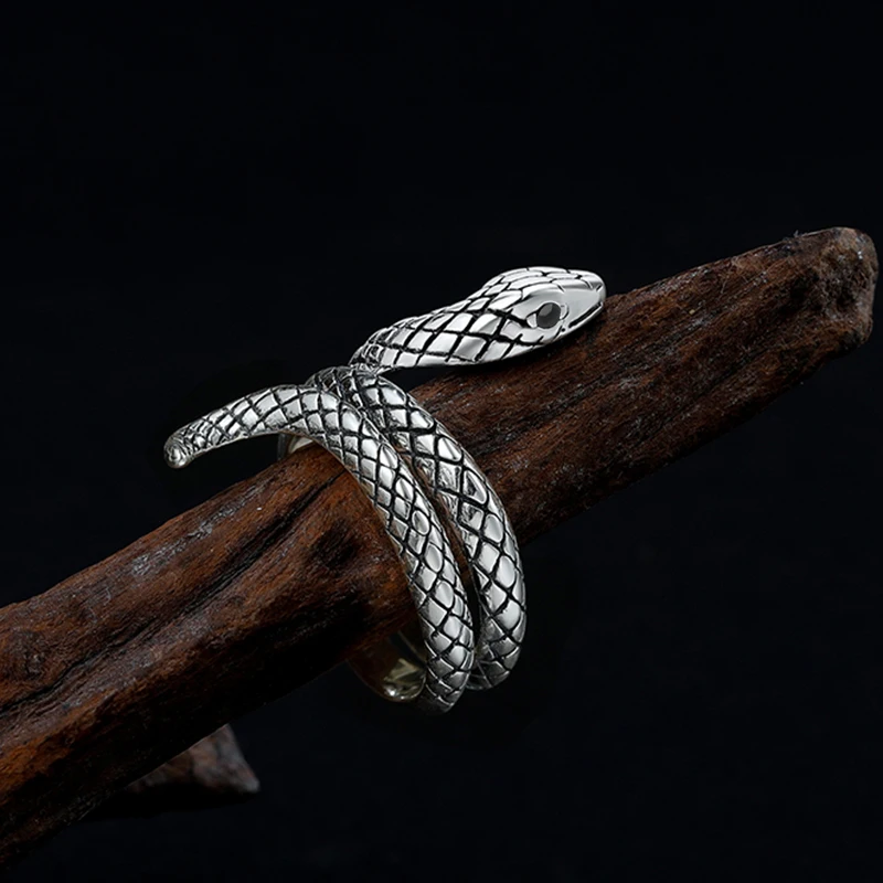 Модные кольца Kinel в виде змеи для женщин кольцо из тибетского серебра с тяжелыми