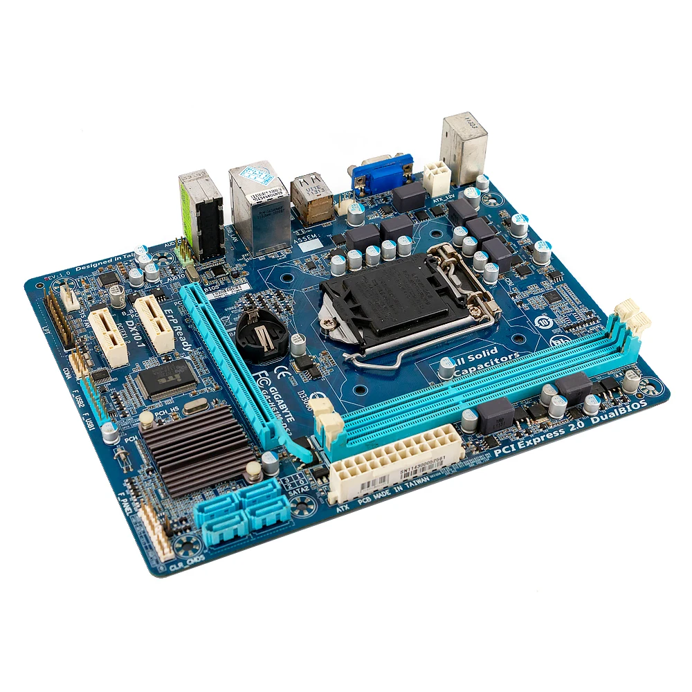 Gigabyte GA-H61M-DS2 настольная материнская плата H61 LGA 1155 для Core i3 i5 DDR3 16 Гб Micro-ATX H61M-DS2 б/у |
