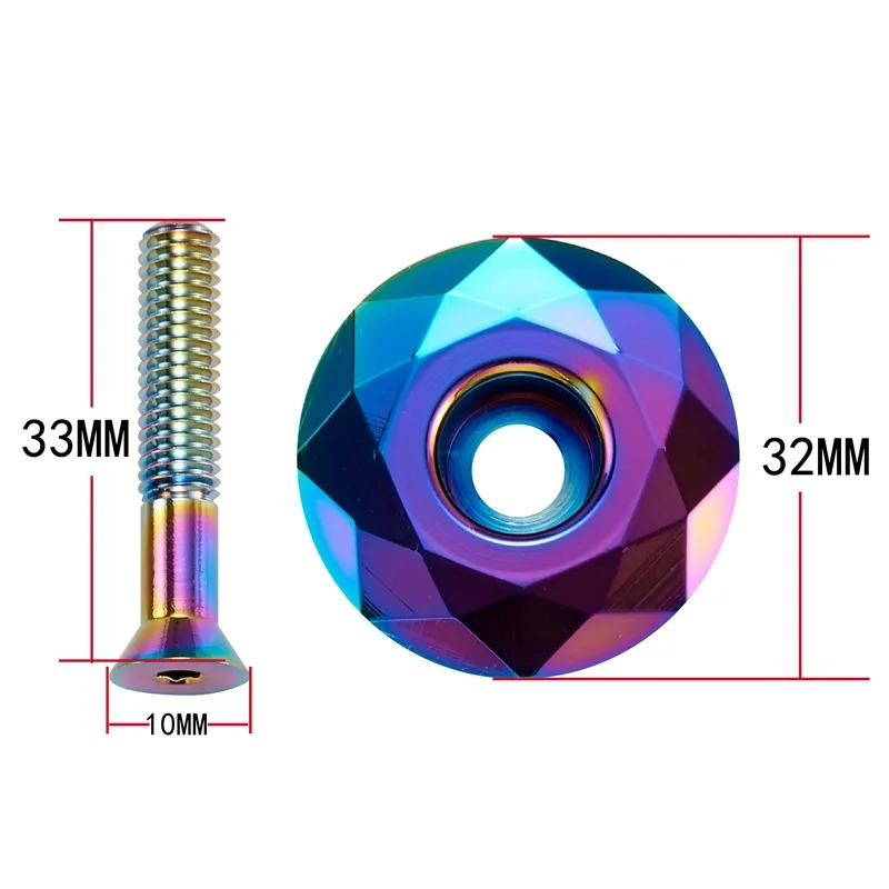 

Bicycle Headset Fork Top Cap MTB Bike Stem Top Cap Headset Cover 28.6mm 1 1/8" Steerer bicycle parts titanium, gold , siler