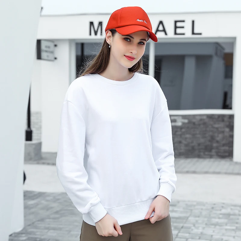 Хлопковая женская футболка зимняя с круглым вырезом длинным рукавом для женщин