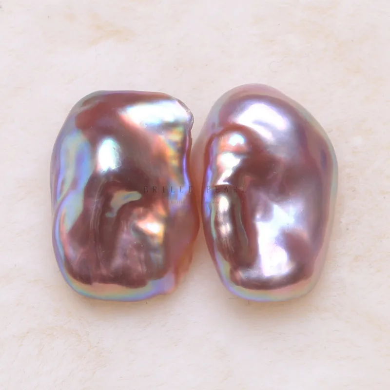 Metallic color Baroqueonly пресноводные неправильные пары бусины квадратной формы натуральный фиолетовый металлик Цвет для DIY серьги-гвоздики с подвесками изготовление BQA - Цвет: Metallic color