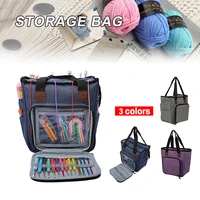 portable knitting bag wool crochet hooks thread yarn storage bag sewing needles organizer sewing accessories 2