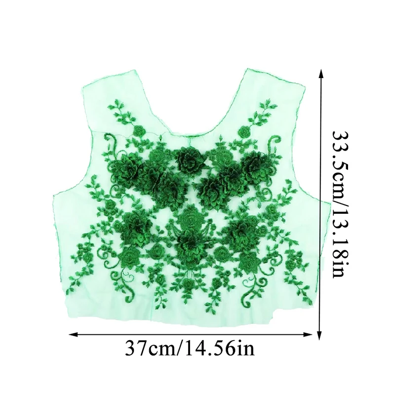 

1pc Mesh Collar Children's Clothing Embroidered Brooch Skirt Colorful Three-dimensional Hollow Out Embroidery Corsage