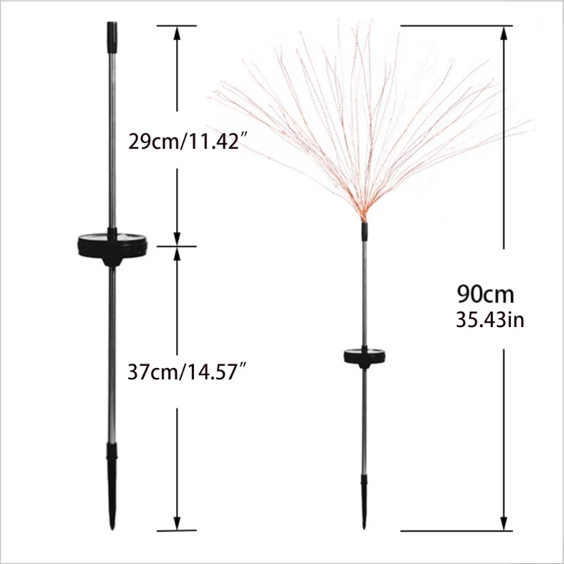 Фейерверк на солнечной батарее с автозарядкой 50 шт. медных проводов гибкий