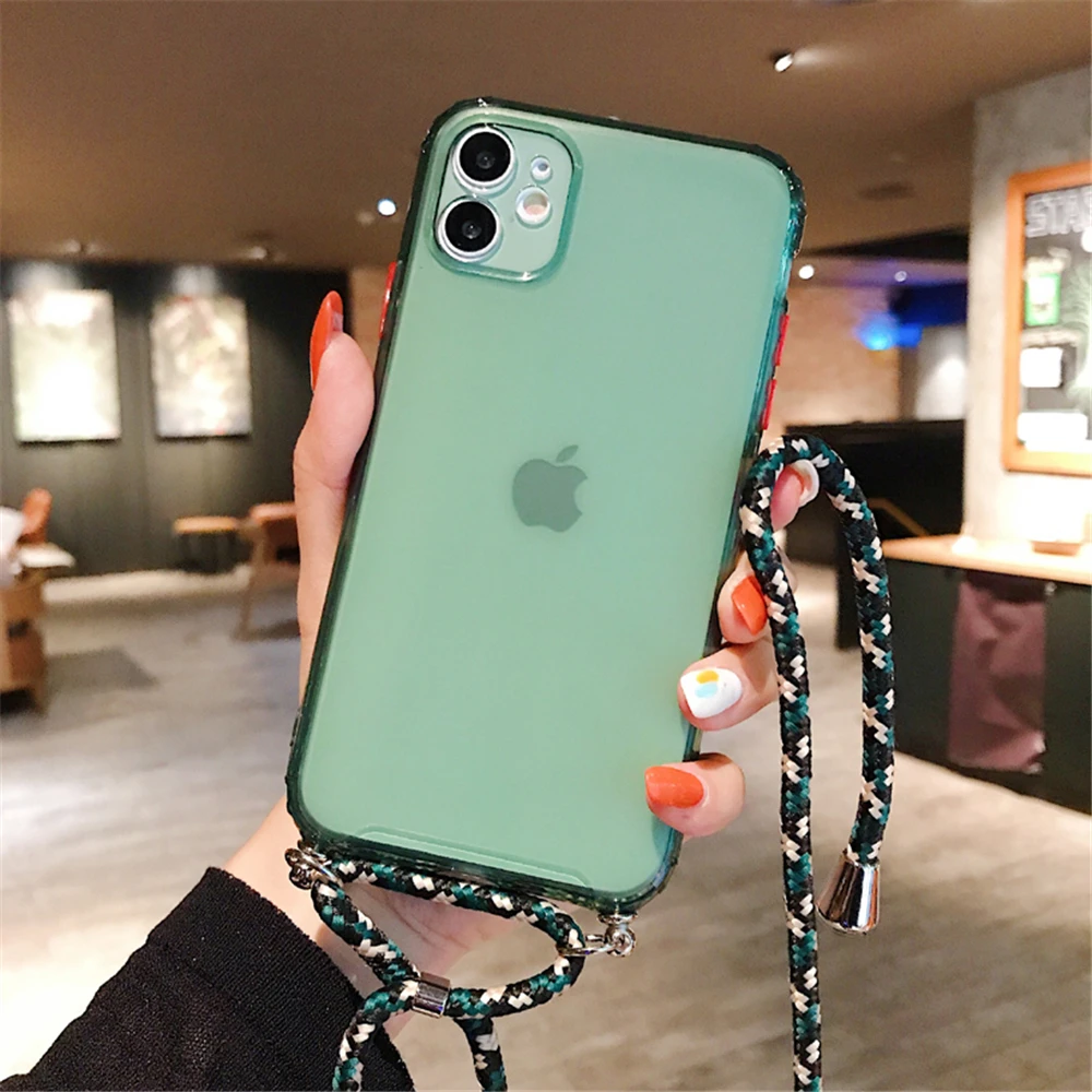 

Signalshin For iPhone 12 Mini 11 XS XR Pro Max 8 7 6s Plus SE Crossbody Cord Necklace Ribbon Lanyard Cover Protetive Phone Case