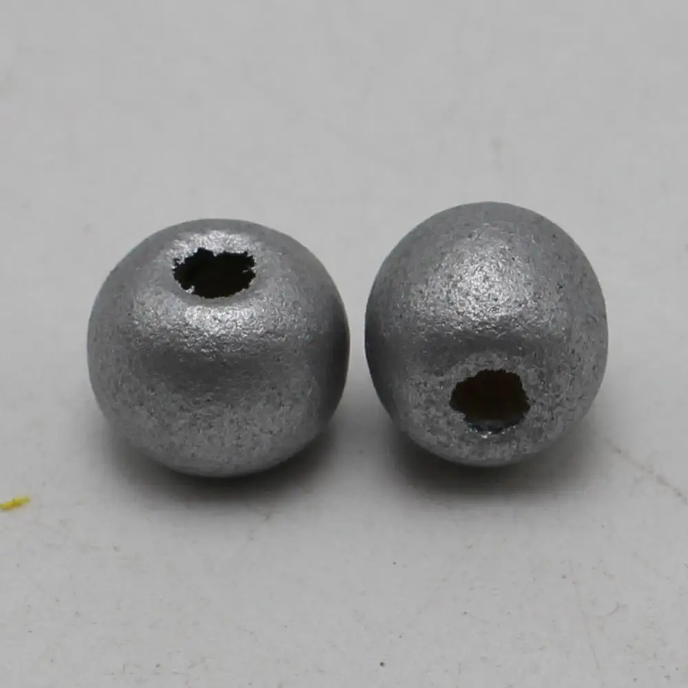 

200 Silver-coiour Grey 10mm Round Wood Beads~Wooden Beads