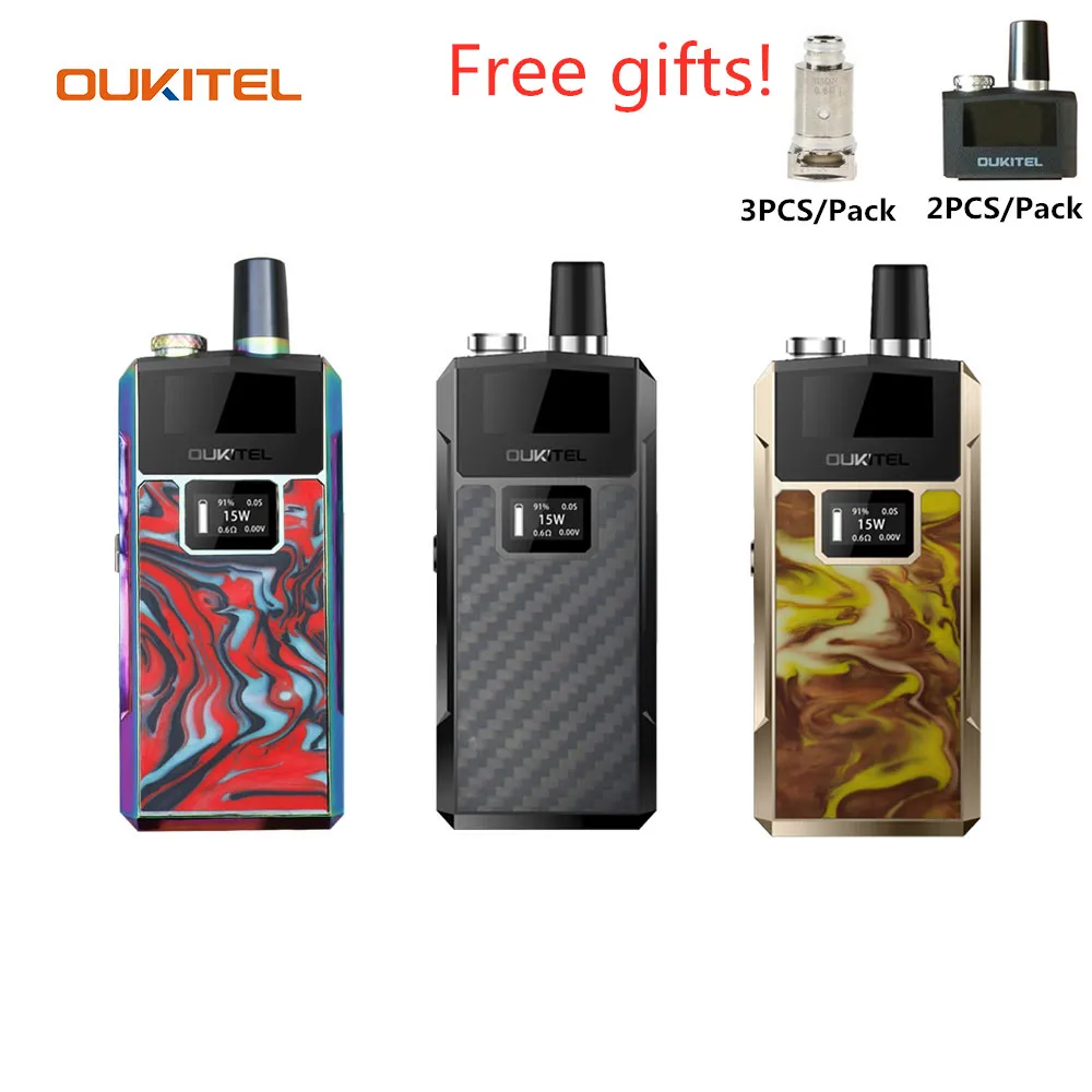 Оригинальный Oukitel Bison Vape Kit встроенный аккумулятор 1000 мАч и 2 мл картридж