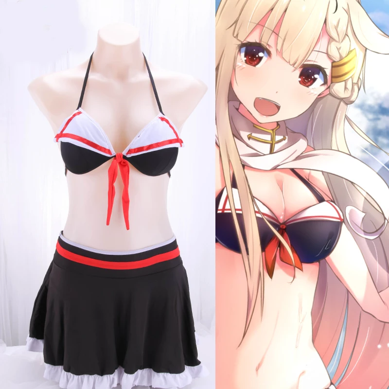 1 комплект аниме коллекция Kantai Yuudachi купальник для косплея Школьный костюм бикини