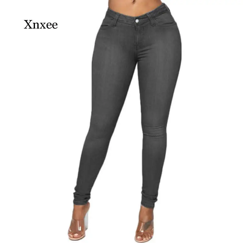 Классические женские джинсы большого размера эластичные размеров выше d