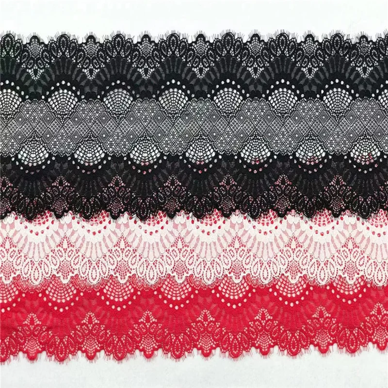 3 ярда белая эластичная кружевная отделка Черная ткань для ресниц во дворе