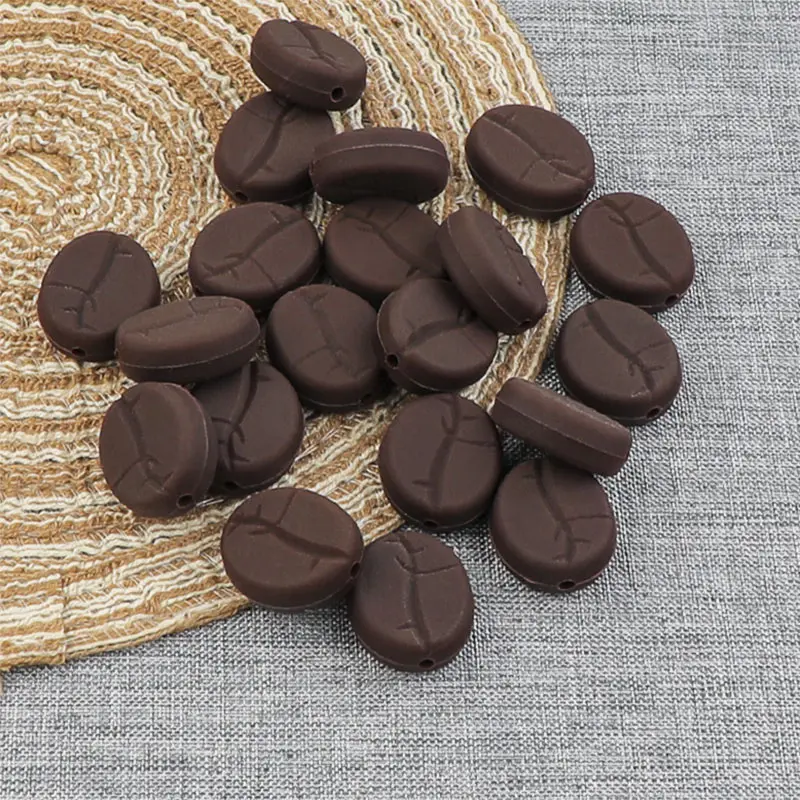 

10pc Silicone beads Coffee shape Teether beads Peal silicone for Baby Teething Pacifier chains