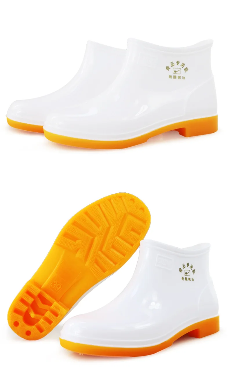 White Water Shoes Low-Cut Ingot Port Kitchen Work Anti-Slip Oil Boots Car Washing Garden Chef Female Plus Size 35-45 |