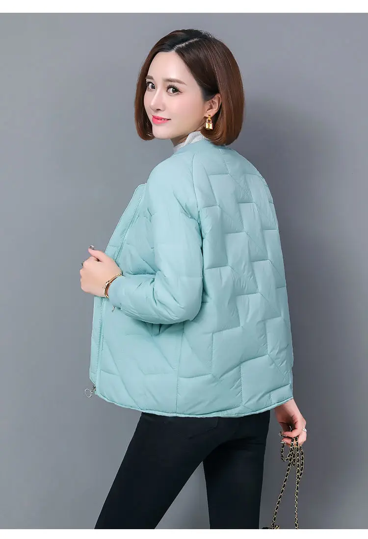 

Women Jacket Thin Spring And Autumn Short Cotton Coat Loose Stand-Up Collar New Style Parka Lady Clothing