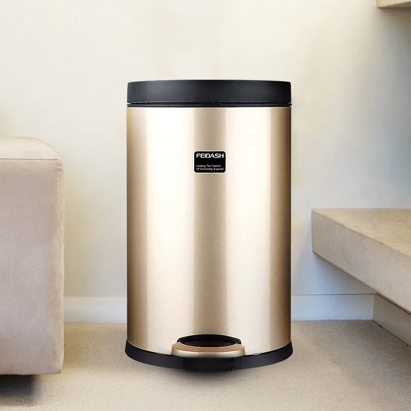 5L Нержавеющая сталь мусорное ведро с педалью немой Ванная комната Кухня двух